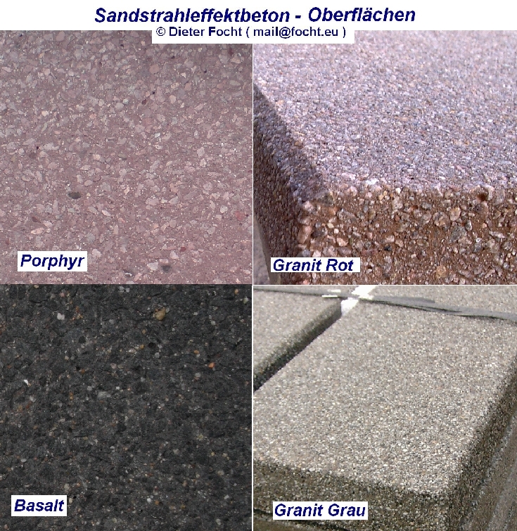 Sandstrahl Effekt Beton Granit Basalt Porphyr